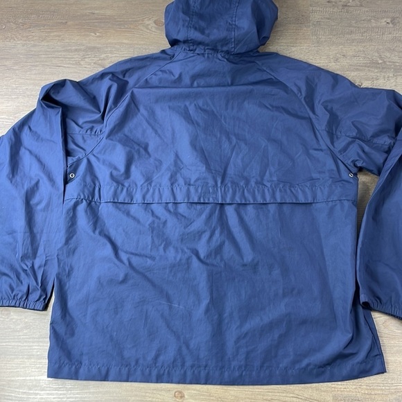 Eddie Bauer Mens Navy Blue Hooded Zip Up Windbreaker, size Large Tall - Picture 9 of 10